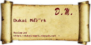 Dukai Márk névjegykártya
