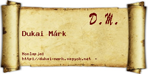 Dukai Márk névjegykártya